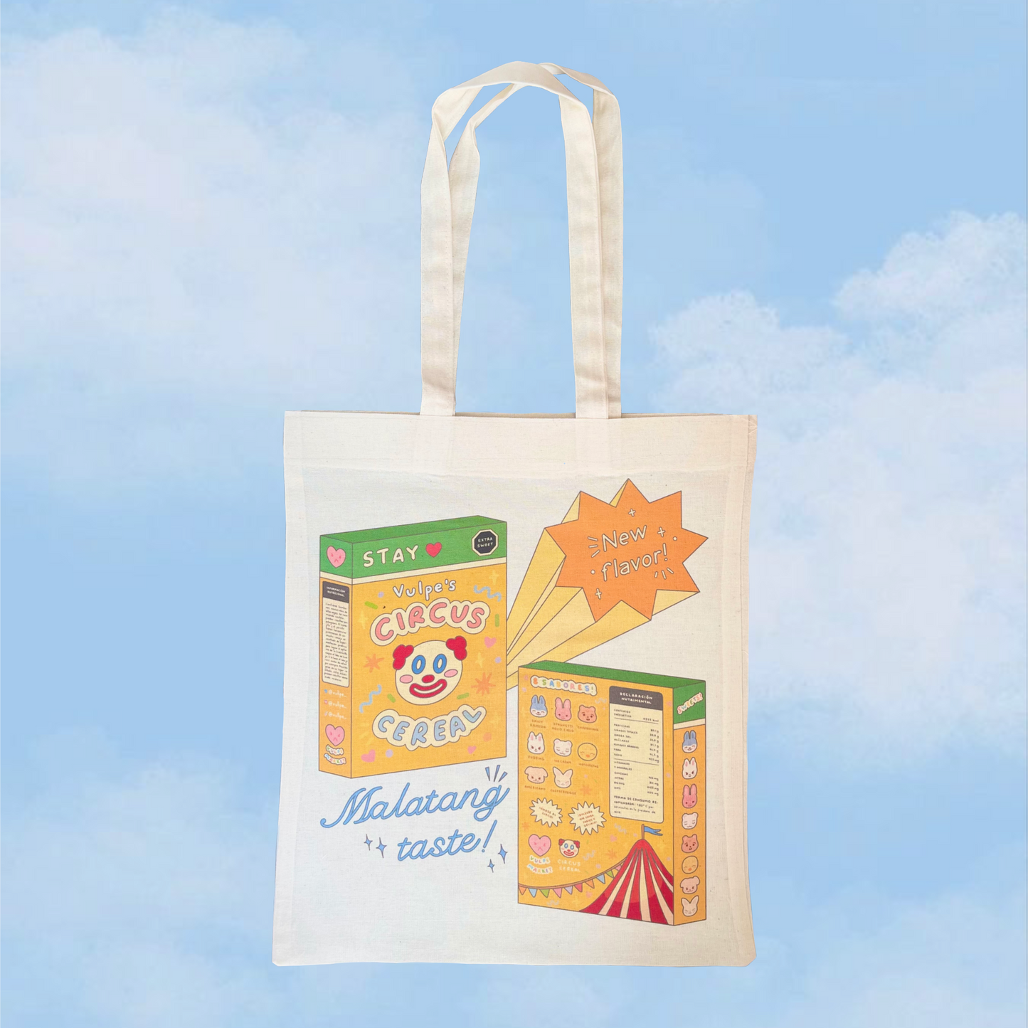 Circus cereal tote bag